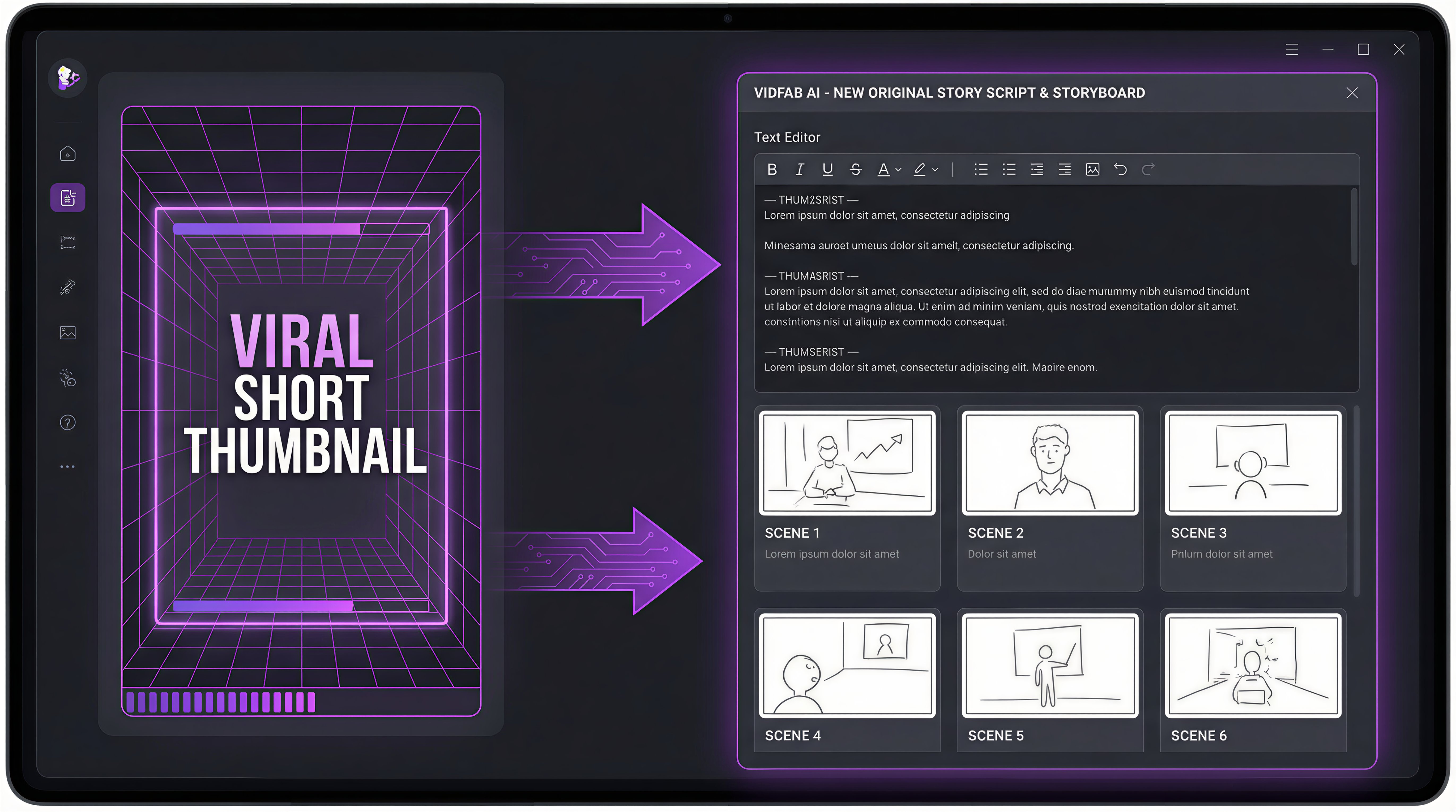 VidFab reference mode analyzing a viral YouTube Short and generating an original new storyboard and video script